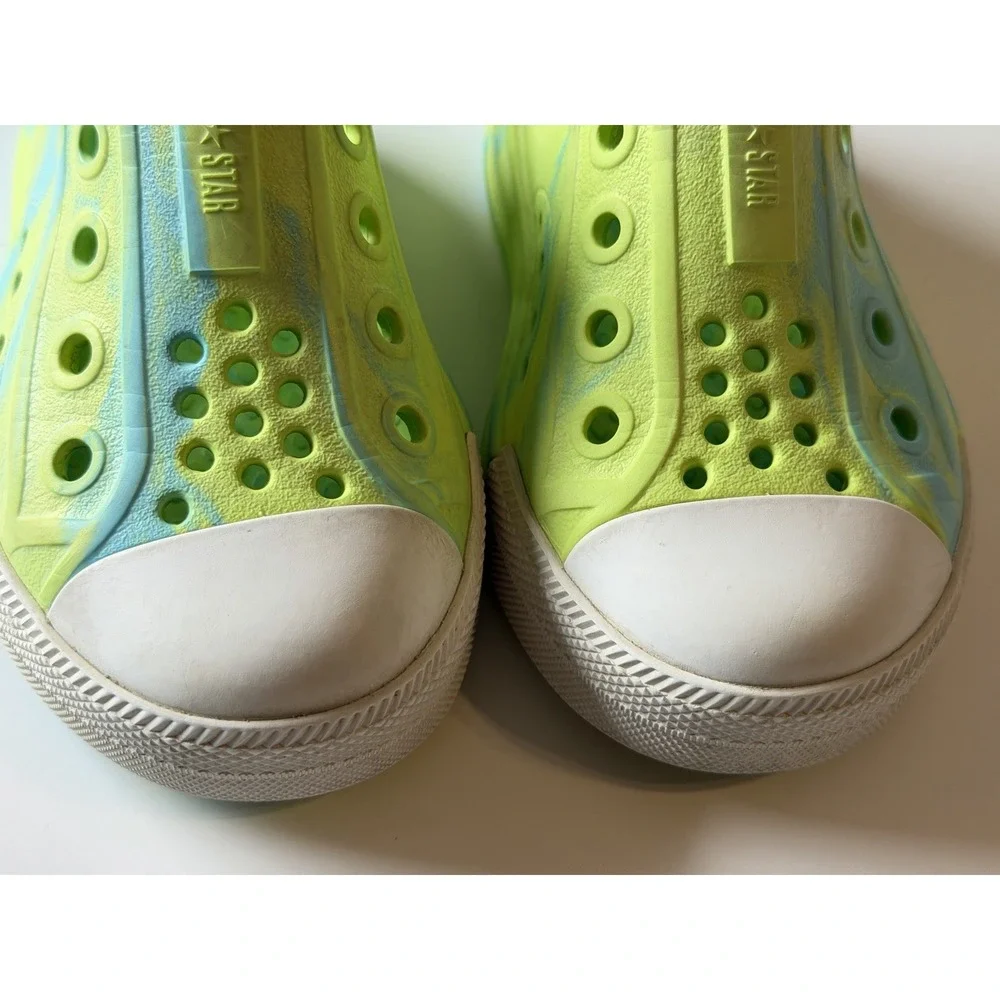 Converse Foam Clogs Toddler 7 Neon Green Blue Marble All Star Water Neon Marble